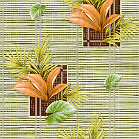 Шпалери для стін паперові вологостійкі листочки бамбук гілки зелені 0,53*10м
