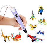 3д ручка для малювання 3д для дітей 3d pen 2 фіолетова, фото 6