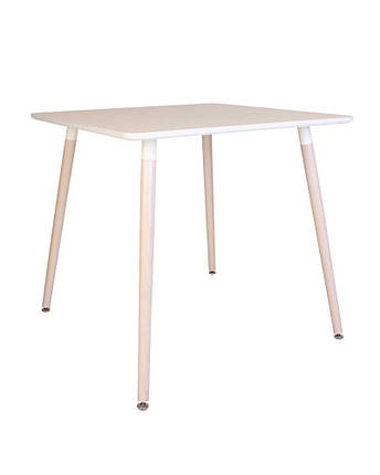 Стіл обідній Modern Wood-4L ніжки бук лак 1.007, стільниця HPL white 800*800 (ТМ Новий Стиль), фото 2