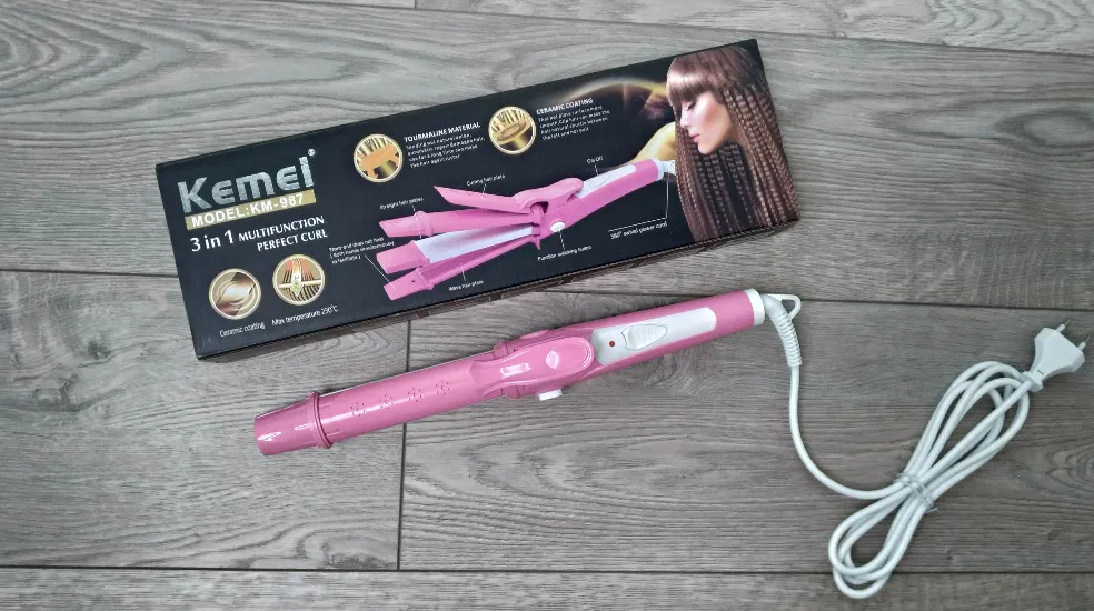 Плойка - утюжок Kemei GB-KM 987 3в1 Випрямляч волосся / Гофре, фото 1