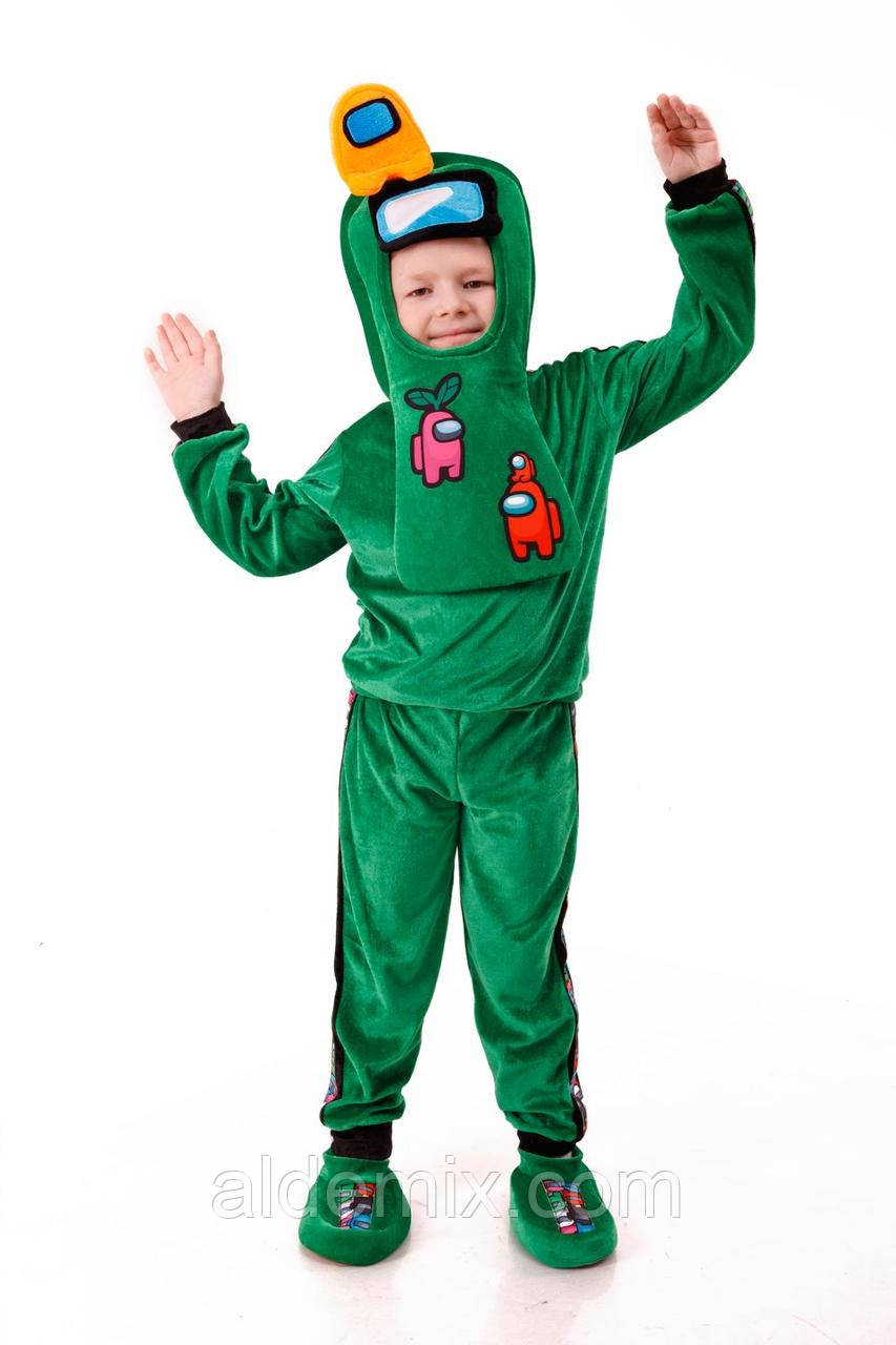 Зелений AmongUs "Амонг Ас" карнавальний костюм для дітей, фото 1