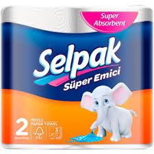 ПЛАТЕНЦЯ БУМАЖНІ SELPAK 2РОЛ. 3СЛОЯ/80o БЕЛЫЕ