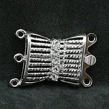 Застібка для біжутерії 24 х 18 мм колір світле срібло 1 шт