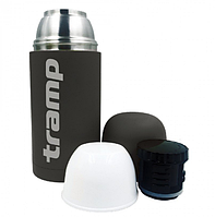 Термос питьевой с анти-скользящим резиновым покрытием Tramp TRC-109 Soft Touch 1 л Gray