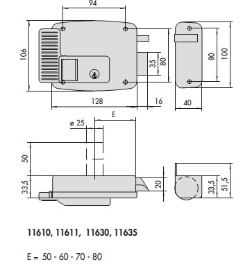 Замок электромеханический CISA 11.630-50-1 - фото 3 - id-p37182715