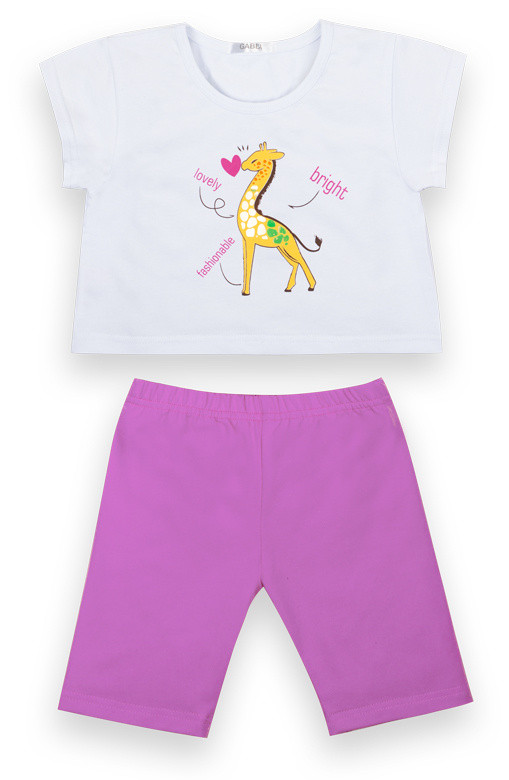 Костюм (футболка та шорти) літній для дівчинки GABBI KS-21-7-2 Бузковий на зріст 116 (12644)
