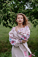 Рожеве лляне плаття-вишиванка, арт. 4549