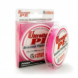 Шнур FANATIK Ultralight PE X4 100 m (#0.3) Pink 0.086 mm 4 kg