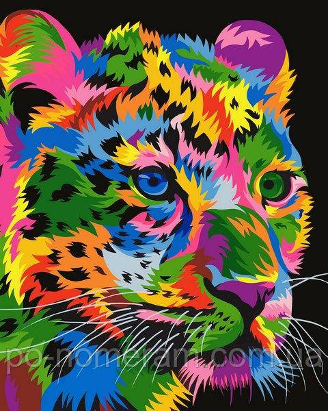 Акційна Розмальовка по номерах Babylon Райдужний гепард (VP1345) 40 х 50 см, фото 1