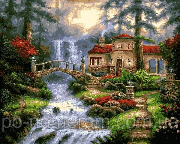 Картина за номерами Babylon Міст біля водоспаду (VP1354) 40 х 50 см, фото 1