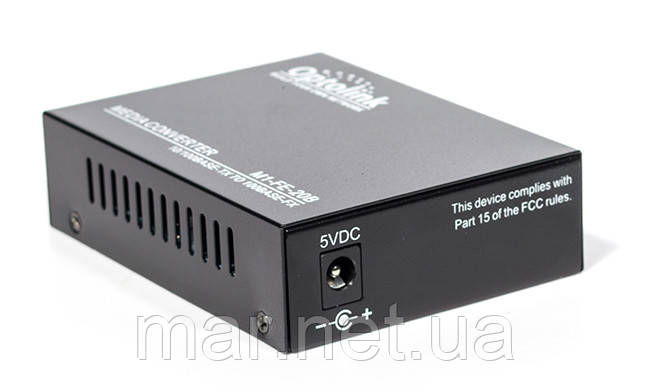 Медіаконвертер Optolink1M-FE-20B (100M, 20km, SC, RJ45, Tx 1550nm, standart size metal case)
