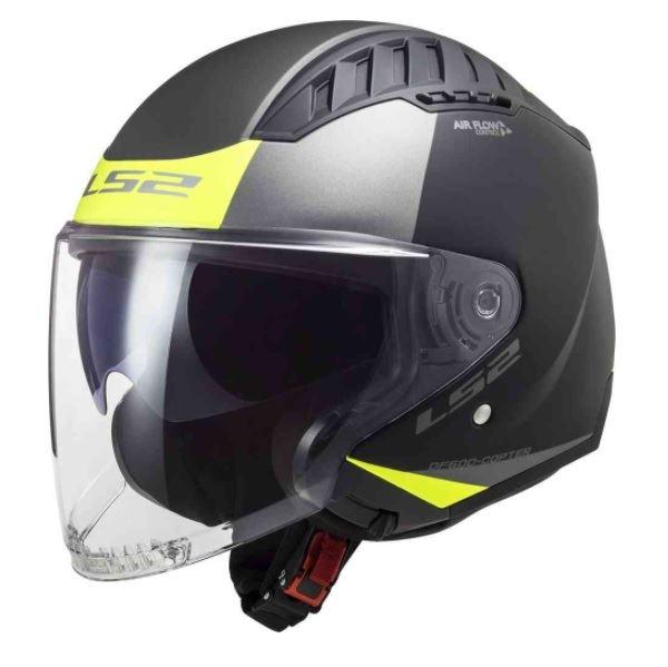 Мотошолом LS2 OF600 Copter II Urbane Matt Black HI-VIS Yellow