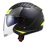 Мотошолом LS2 OF600 Copter II Urbane Matt Black HI-VIS Yellow, фото 2