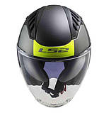 Мотошолом LS2 OF600 Copter II Urbane Matt Black HI-VIS Yellow, фото 4