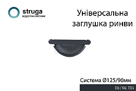 Заглушка універсальна 125/90 STRUGA Графіт (RAL 7024)