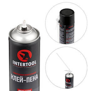 Клей-піна монтажна, всесезонна, 750 мл/1000г, 14 м кв.+, трубочка INTERTOOL FS-2010, фото 3