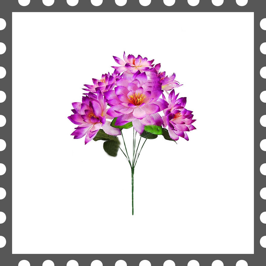 Штучні квіти Букет клематисів, 6 голів, 420 мм, фото 1