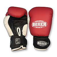 Боксерские перчатки BOXER 6 оz кожвинил Элит красные