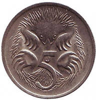 Єхидна. Монета 5 центів. 1973,80 рік, Австралія..(БЖ)