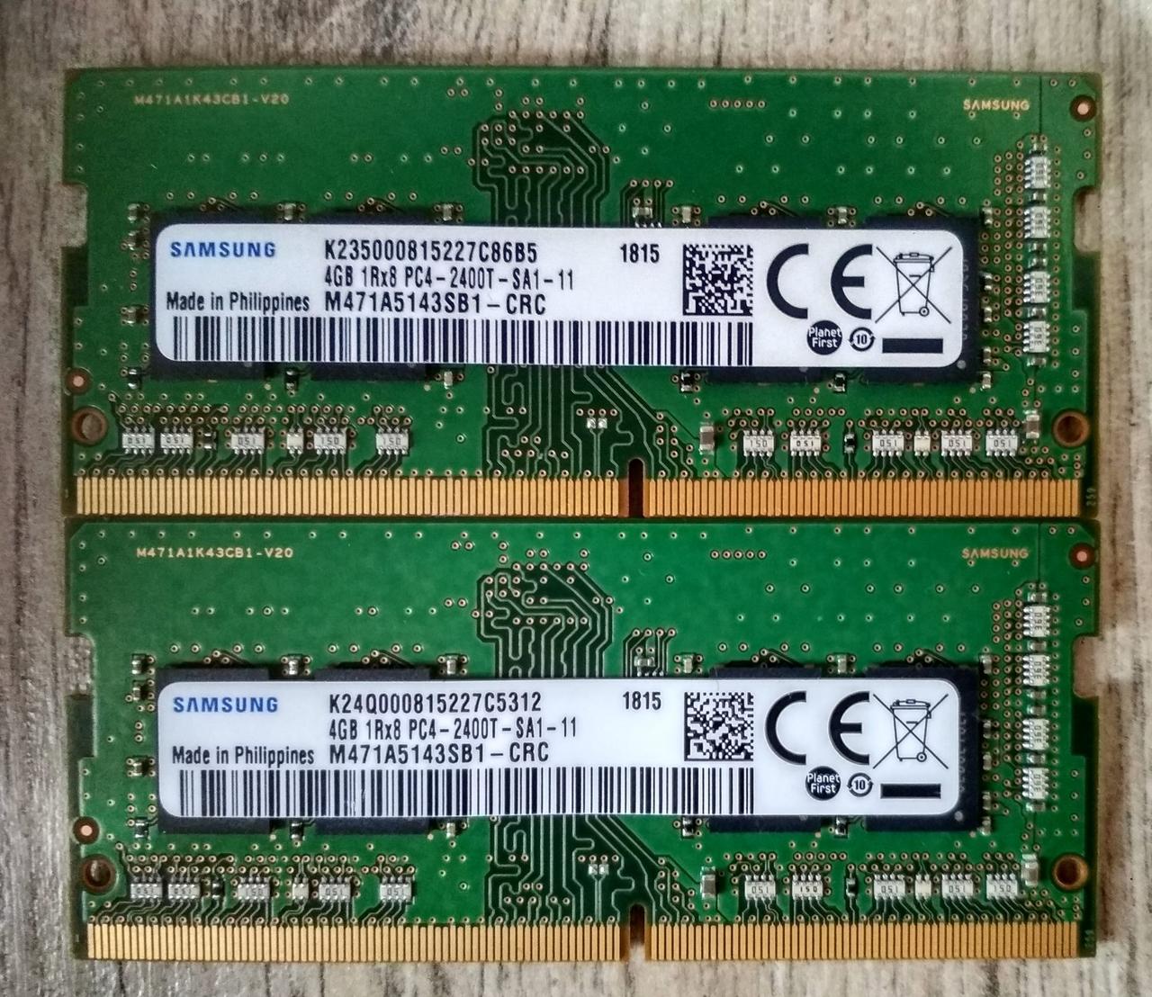 Для ноутбука 8 GB 2*4GB DDR4-2400T Samsung PC4-19200S 1Rx8 RAM Оперативна пам'ять, фото 1