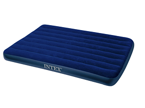 Надувний велюровий матрац полуторний Intex 64758, 137х191х25 см. синій, фото 5
