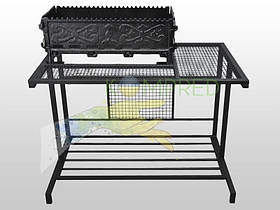 Стіл металевий для мангалу з полицею для дров 1080х660х660мм Kompred OL481