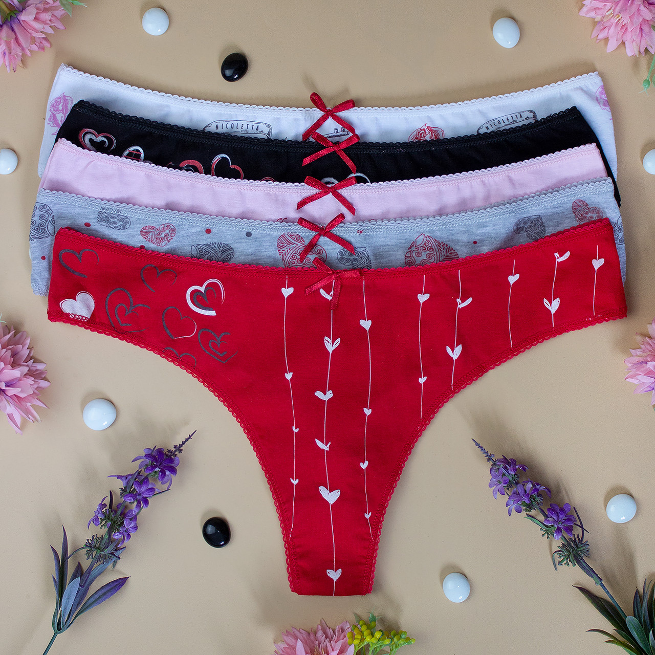 Труси жіночі стринги Nicoletta Туреччина XL | 5 шт.