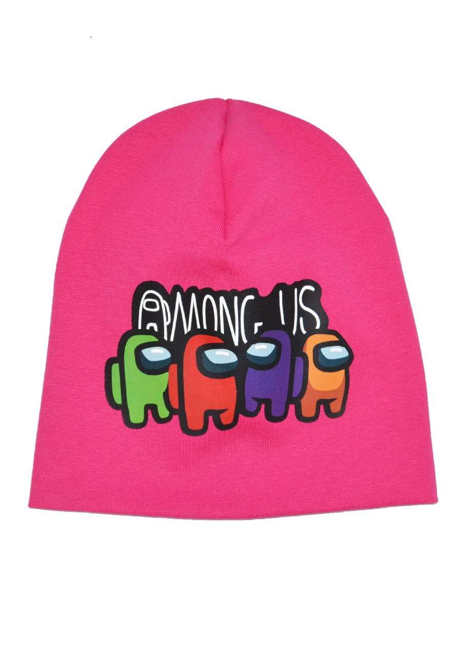 Шапка дітям для дівчинки малинова Амонг АС (Among US), фото 1