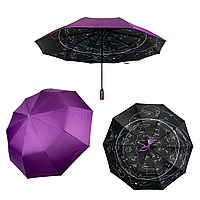 Зонт полуавтомат однотонный "Звездное небо" от Bellissimo, фиолетовый, 019302-2