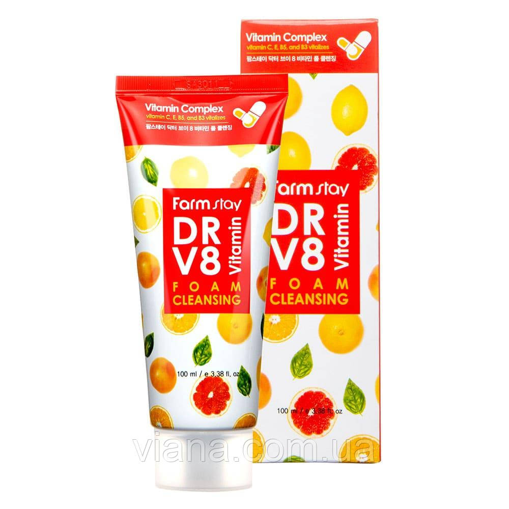 Вітамінна очисна пінка FarmStay DR.V8 Vitamin Foam Cleansing 100 ml