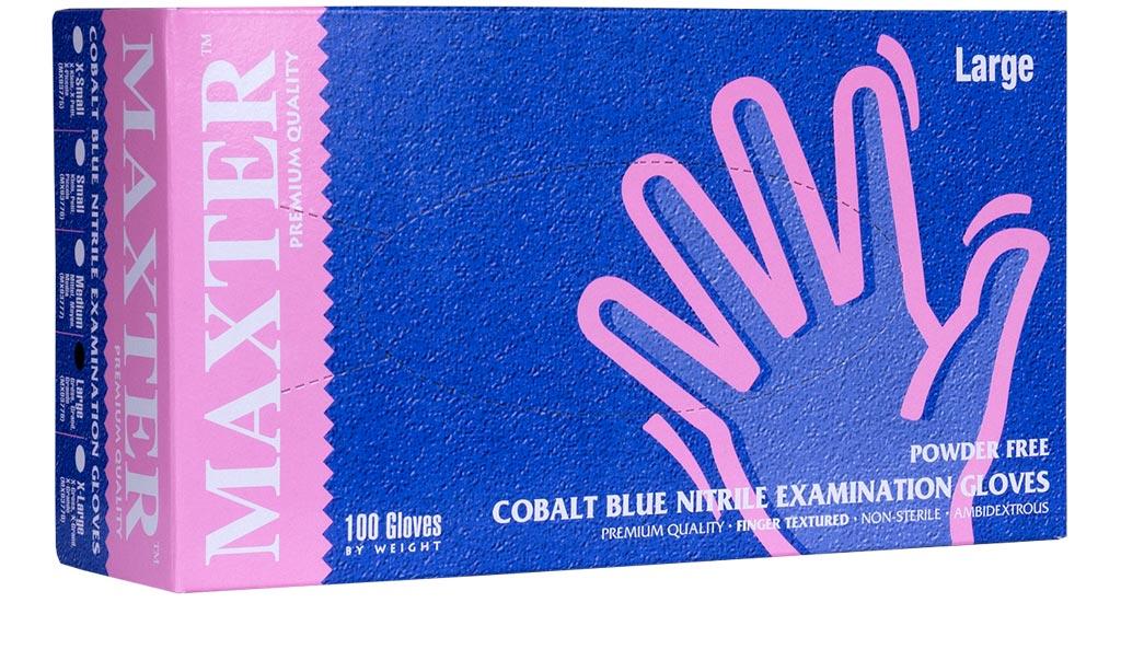 Нітрилові рукавички темно-сині без пудри RNIT-MAXTERT G