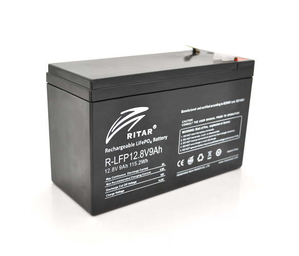 Акумуляторна батарея Ritar LiFePO4 12,8 V 9 Ah Літій залізо фосфатний акумулятор 12 В 9 А·год