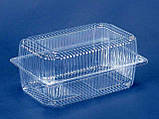 Блістер контейнер пластиковий прозорий(1550 мл)(230*130*78)(50 шт)з відкидною кришкою, фото 2