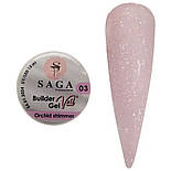 Гель для нарощування SAGA Builder Gel Veil, Orchid Shimmer №3, фото 3