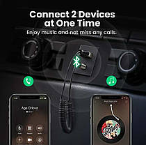 Автомобільний Bluetooth адаптер приймач стерео 5.0 з мікрофоном Ugreen 70601, фото 5