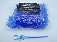 Вилка Одноразовая Пластиковая(100 шт)«Super»Юнита синия