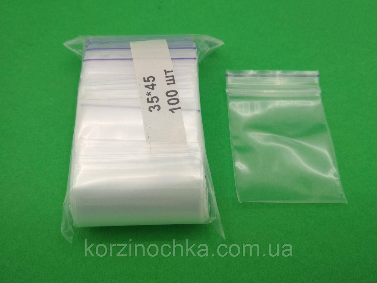 Зип Пакеты с Замком Zip-lock 3,5см X 4,5см(100шт)(1 Пач)с Зип-Лок ...