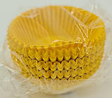 Тарталетка формочка паперова жовта"Ø45 H26(100шт)(1 уп)Тарталетки паперові форми для випічки кексів та маффінів, фото 3