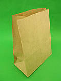 Пакет паперовий крафт(29*23*11)бурий(25 шт)пакети для фаст фуда та випічки, фото 3
