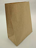 Пакет паперовий крафт(29*23*11)бурий(25 шт)пакети для фаст фуда та випічки, фото 2