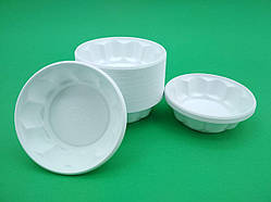 Тарілка одноразова пластикова креманка Біла(100 шт)Пластикова тарілка одноразова