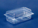 Блістер контейнер пластиковий прозорий(1700 мл)(230*130*87)(50 шт)з відкидною кришкою, фото 2
