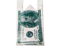 Пакет Майка Поліетиленовий(27*+2х6х50)"Долар"Кривий Ріг(100 шт)Кольоровий з Малюнком Ручками Кульок