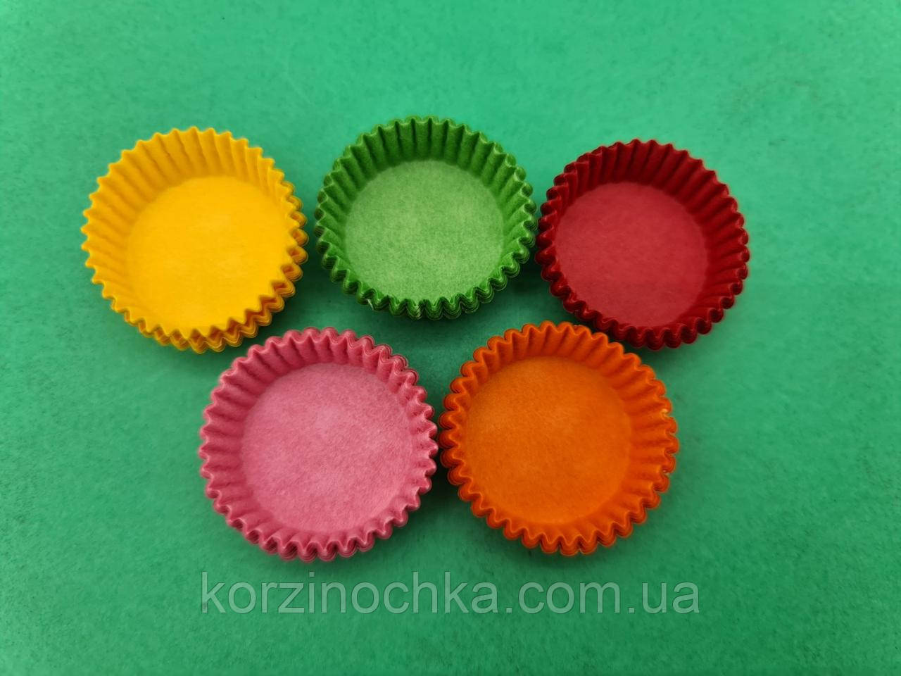 Купить Тарталетка Формочка Бумажная"Круглая микс"D40 H21(100шт)5(1 уп ...