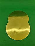 Підложка Підкладка під Торт Кругла Золото D22(1 шт)Двостороння Картонна Ламінована, фото 4