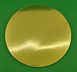 Підложка Підкладка під Торт Кругла Золото D28(1 шт)Двостороння Картонна Ламінована, фото 2