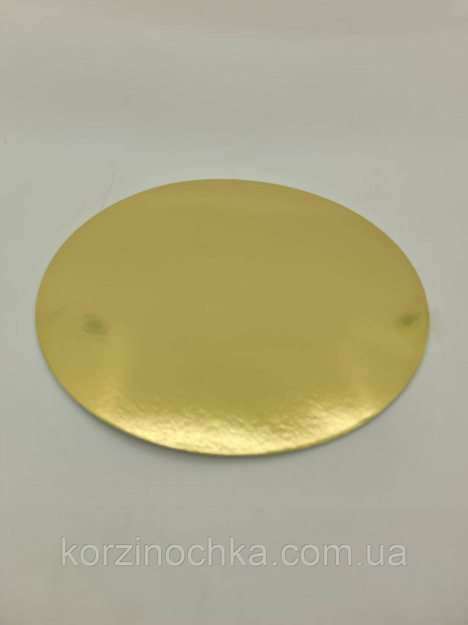 Підложка Підкладка під Торт Кругла Золото D28(1 шт)Двостороння Картонна Ламінована