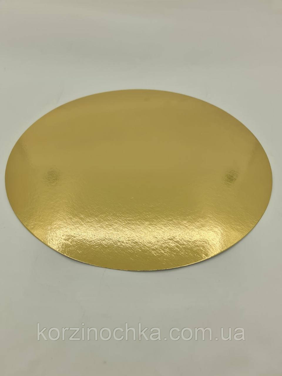 Підложка Підкладка під Торт Кругла Золото D34(1 шт)Двостороння Картонна Ламінована