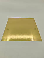 Подложка под Торт Квадрат Золото 25х25 см(1 шт)Двусторонняя Картонная Ламинированная
