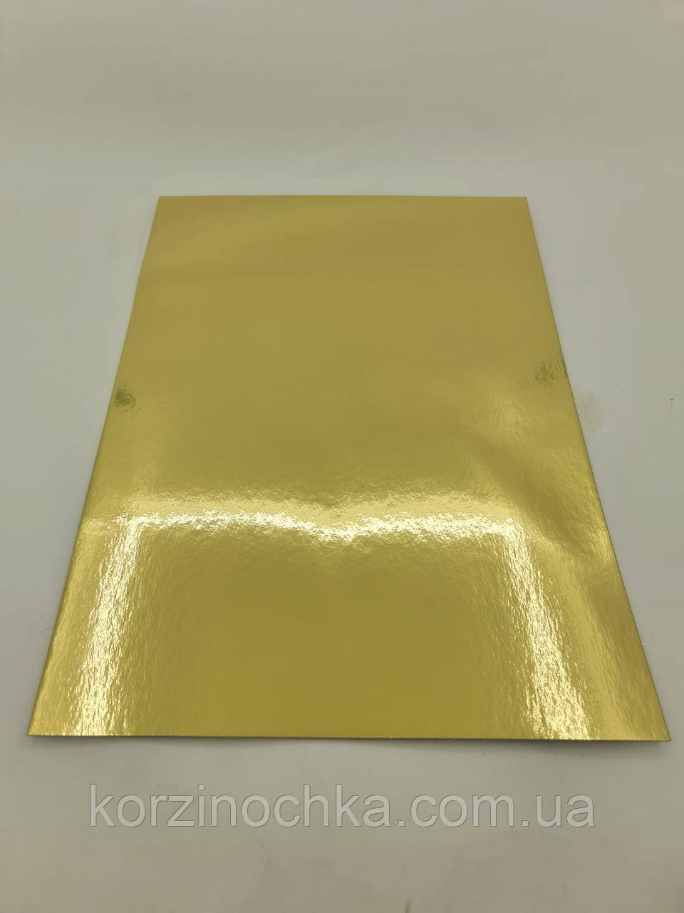 Підложка Підкладка під Торт Прямокутна Золото 25х35 см(1 шт)Двостороння Картонна Ламінована